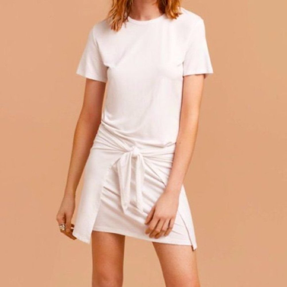 Wilfred Free Bair Tie-Front T-Shirt Dress, White, Size Extra Small, XS